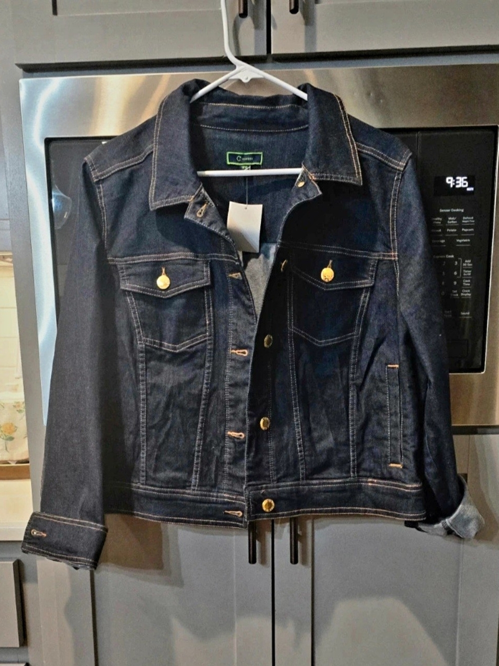 C. Wonder Dark Blue Denim Jacket with Gold Buttons